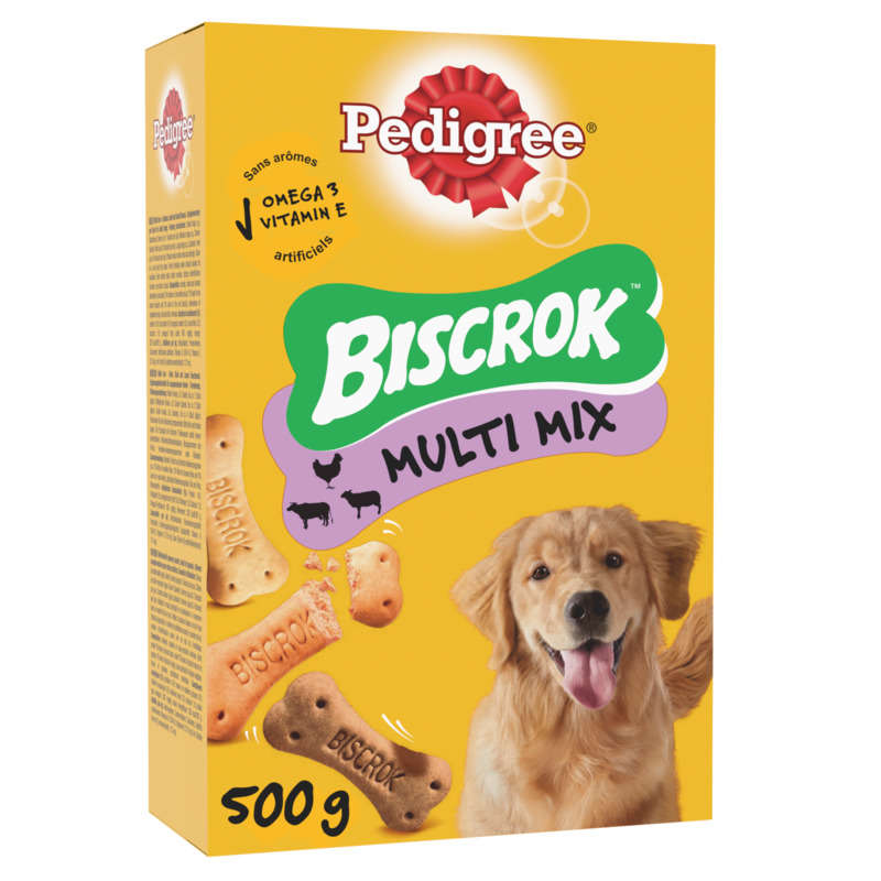Pedigree Biscrok Biscuits multi mix pour chien 500g Pedigree Biscrok Biscuits multi mix pour chien 500g