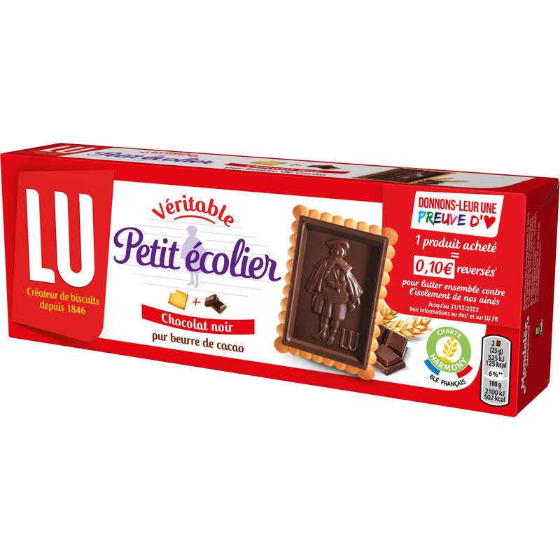 Lu Petit Ecolier Petit Beurre Biscuits topped with Dark Chocolate 150g