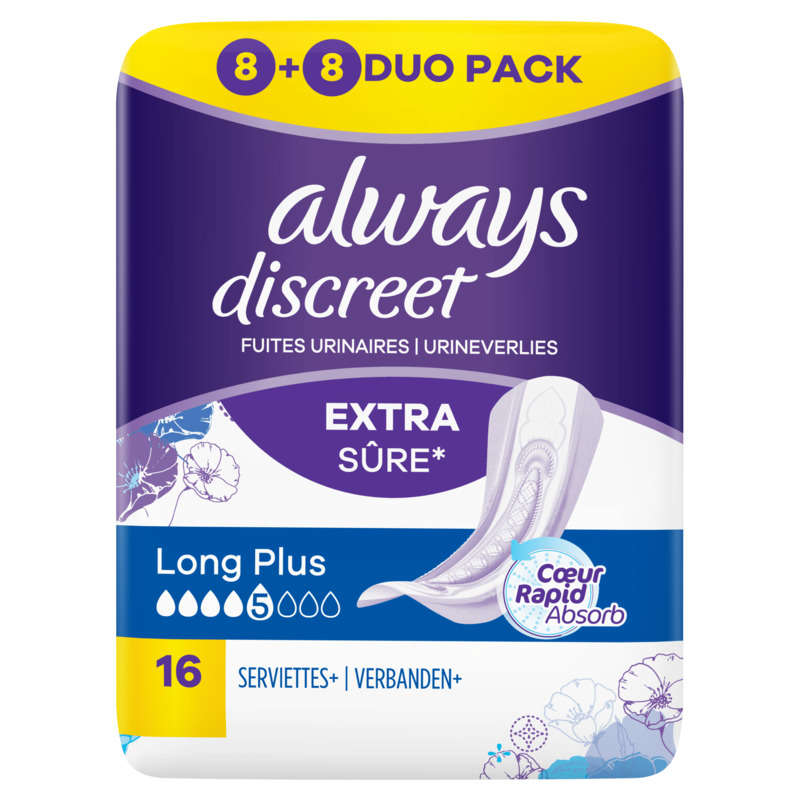 Always Discreet Long+ Towels X16