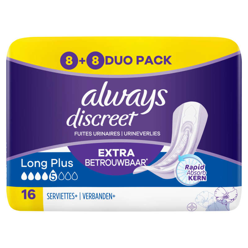 Always Discreet Long+ Towels X16