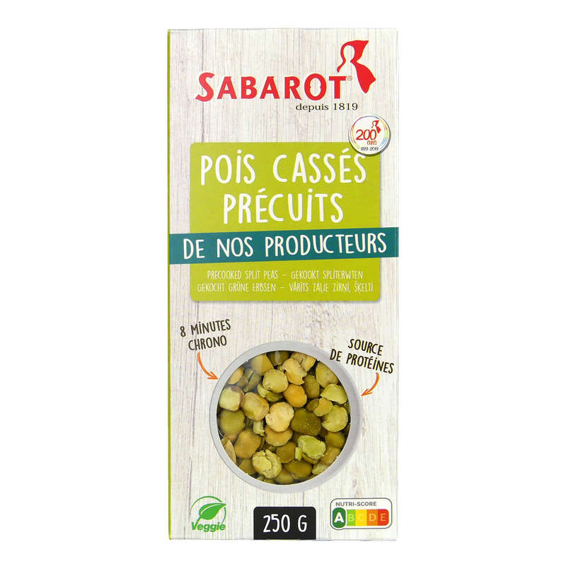 Sabarot Pois Cassés Cuissons Rapide 250g Sabarot Pois Cassés Cuissons Rapide 250g