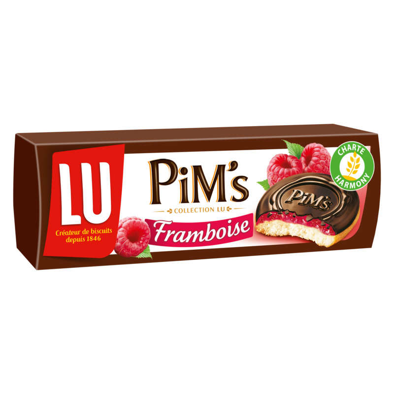 Lu Pim's Biscuits génoise Framboise et nappage Chocolat 150g Lu Pim's Biscuits génoise Framboise et nappage Chocolat 150g