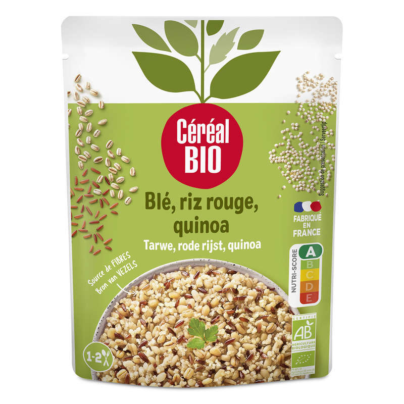 Céréal Bio Blé, riz rouge, quinoa au naturel, bio 220g Céréal Bio Blé, riz rouge, quinoa au naturel, bio 220g