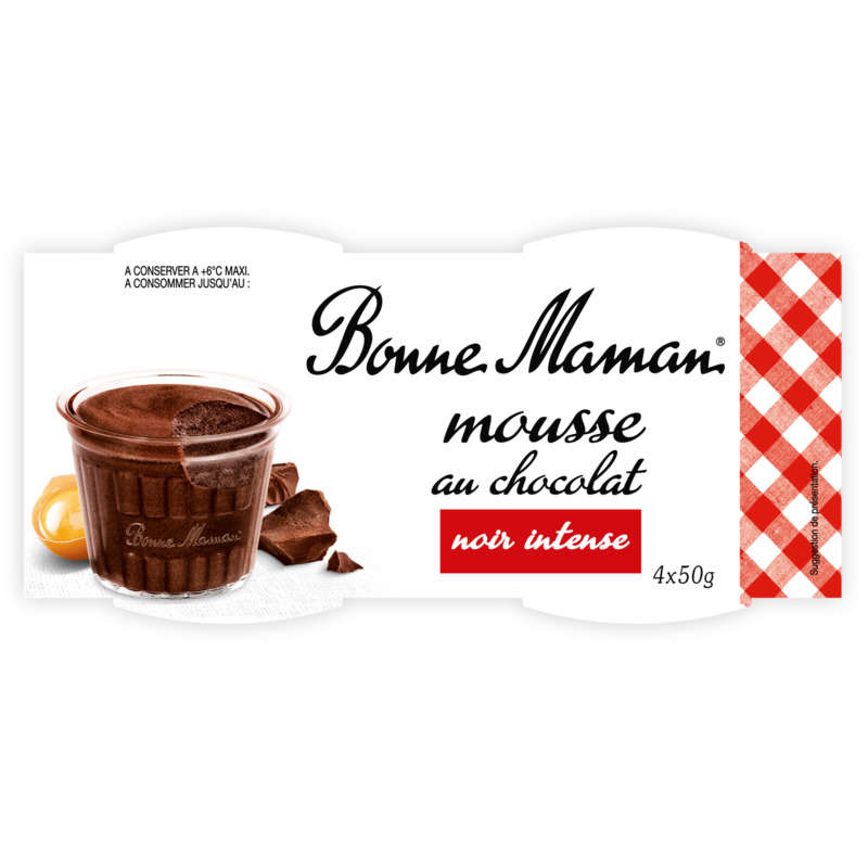 Bonne Maman Intense Dark Chocolate Mousse 4x50g