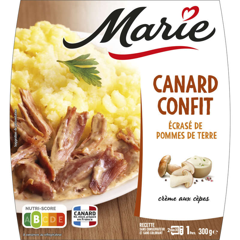 DUCK CONFIT - MASHED POTATOES AND PORCINI CREAM 300G MARIE