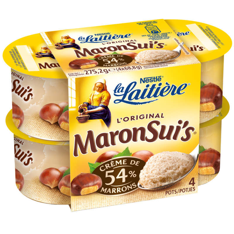 LA LAITIERE Chestnut cream mousses 4 x 68.8g