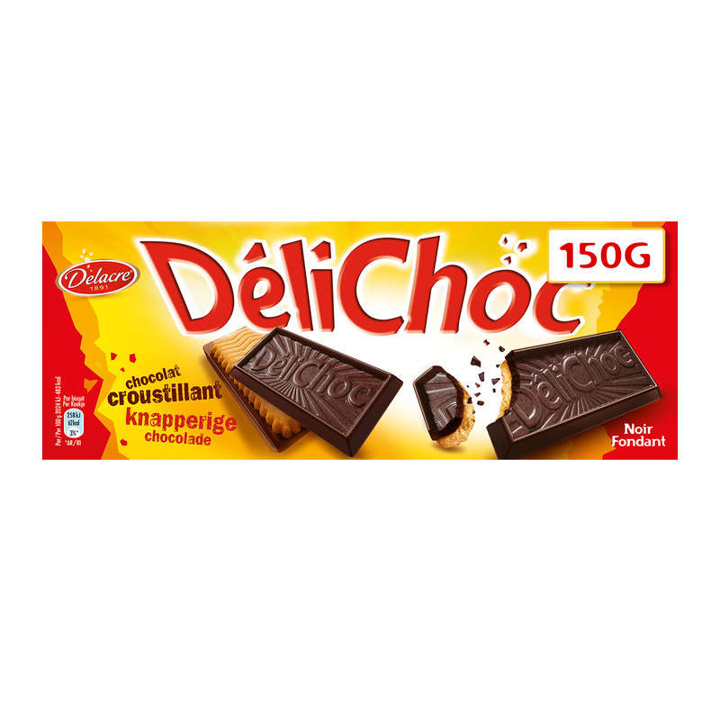 Delacre Biscuits croustillants au chocolat noir 150g Delacre Biscuits croustillants au chocolat noir 150g