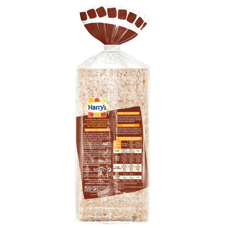Harrys 100% Wholemeal Bread 500g