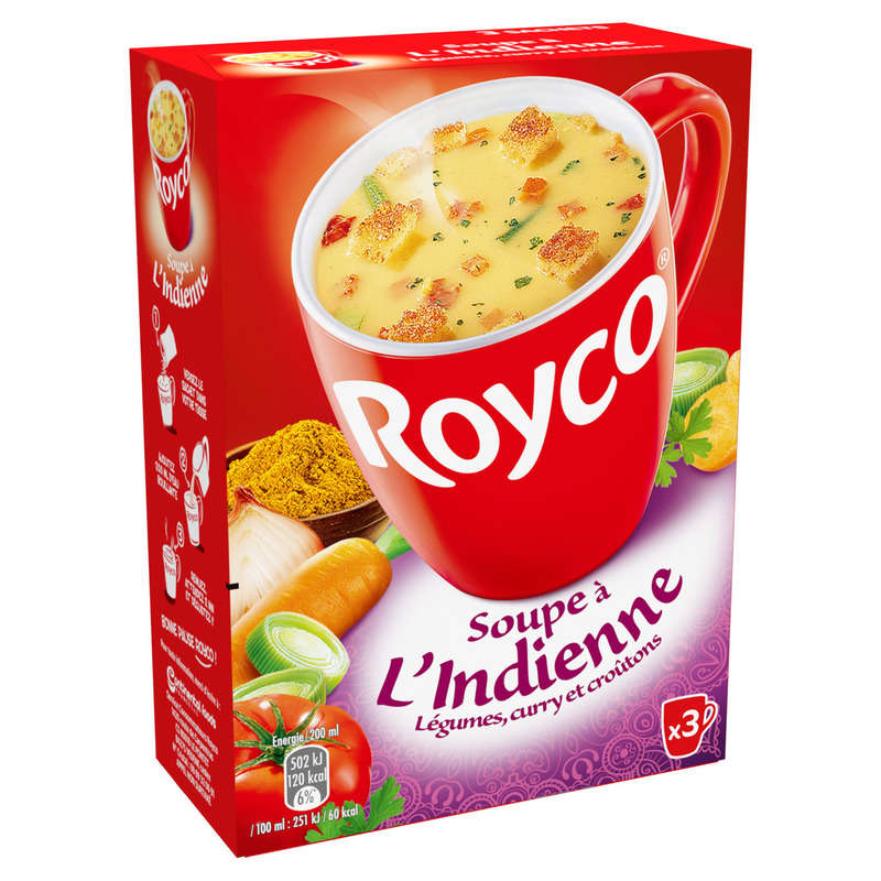 Royco Soupe à l'indienne 3x25,5g Royco Soupe à l'indienne 3x25,5g