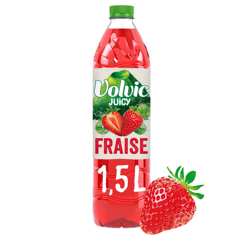 Volvic Juicy boisson au jus de Fraise 1,5L Volvic Juicy boisson au jus de Fraise 1,5L