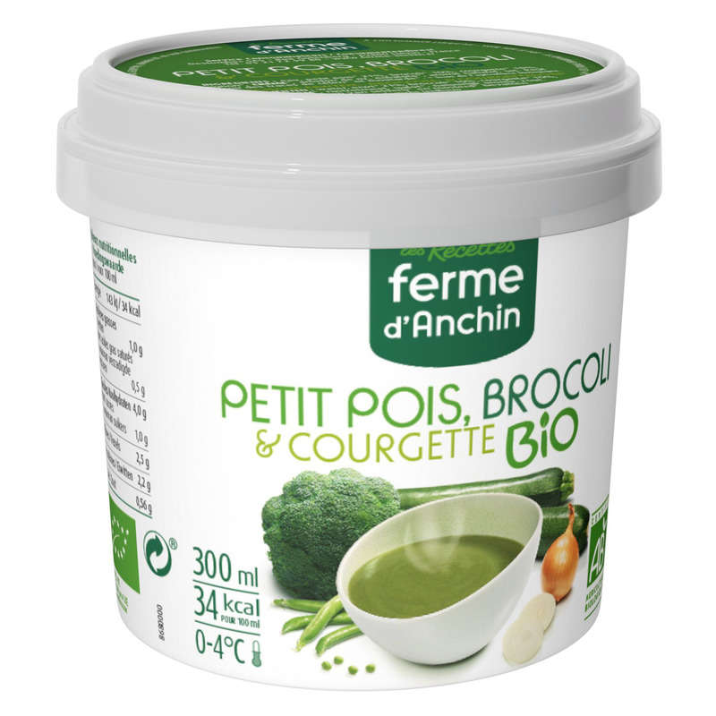 La Ferme d'Anchin organic pea, broccoli and zucchini soup 300ml