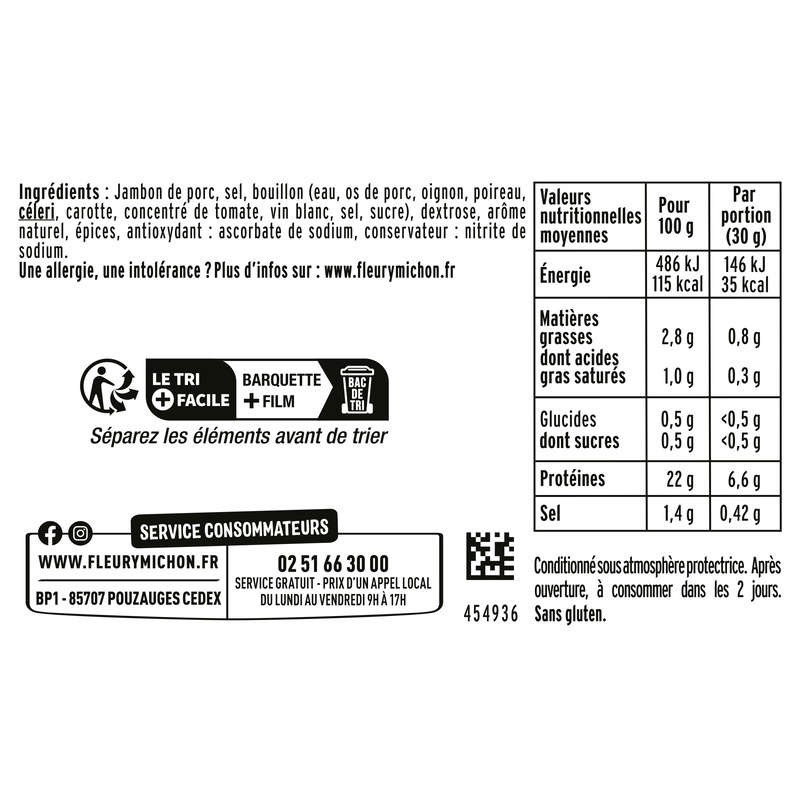 Fleury Michon Ham Le Torchon -25% Salt X4