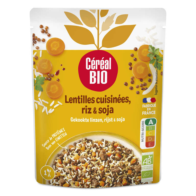 Céréal Bio Lentilles, Riz & Soja Sans Viande A Portion 250g Céréal Bio Lentilles, Riz & Soja Sans Viande A Portion 250g