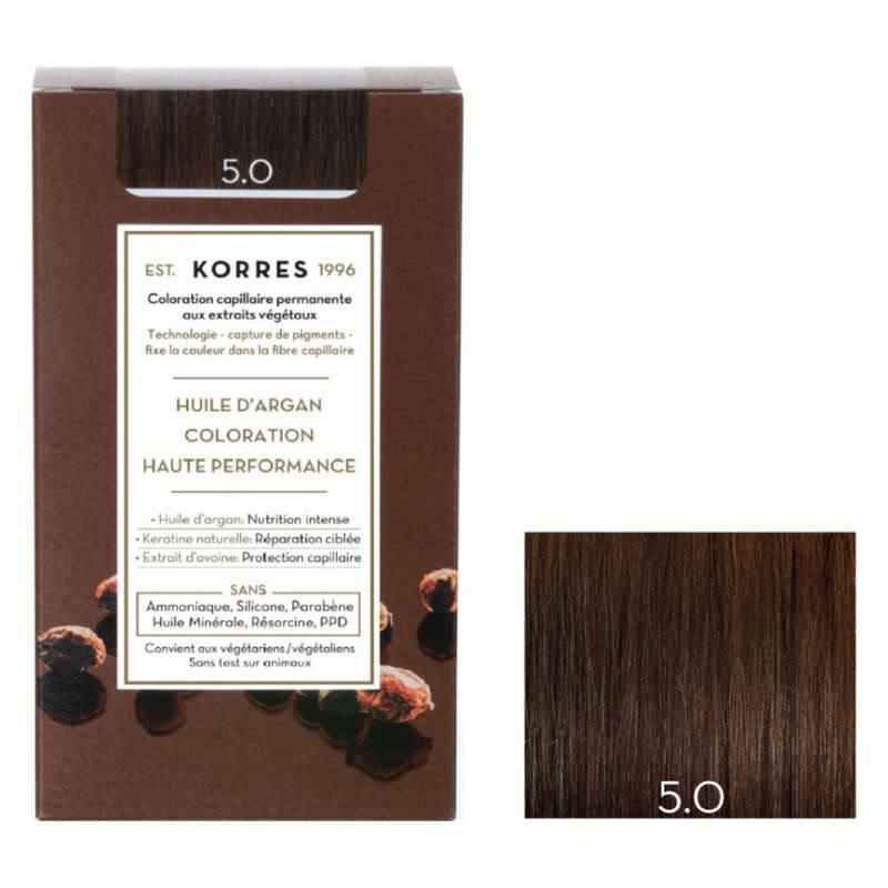 Korres Coloration huile d'argan Light Brown 5.0 145ml Korres Coloration huile d'argan Light Brown 5.0 145ml