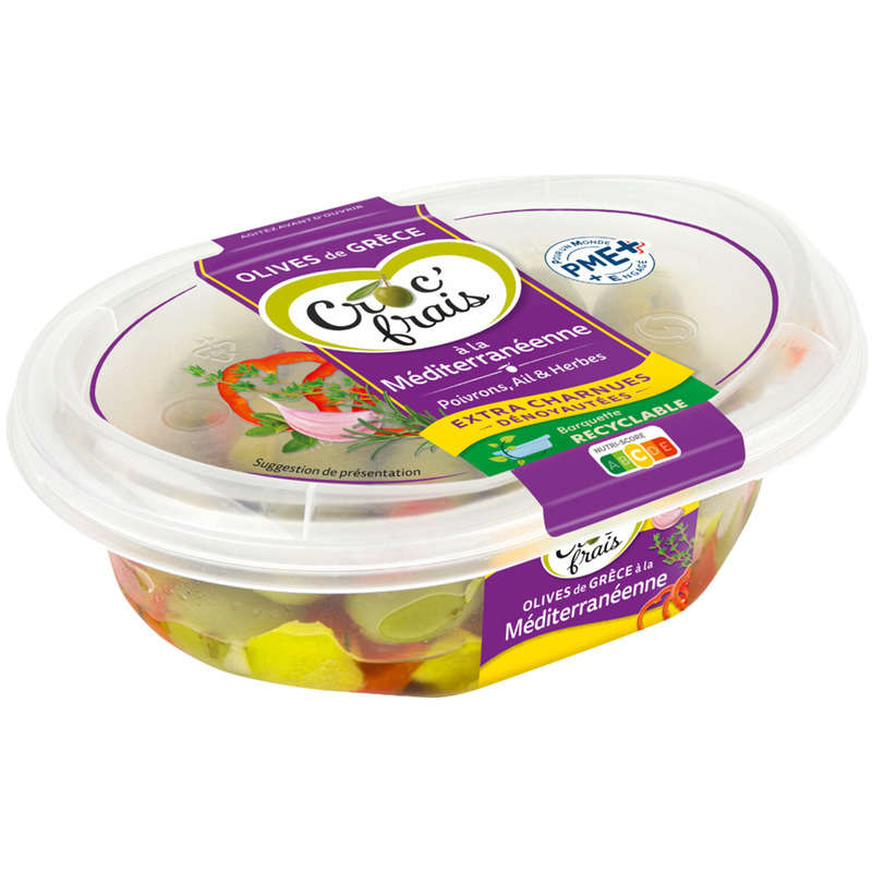 Croc'Frais Olives Vertes À La Méditerranéenne Poivrons & L’Ail Et Herbes 200G Croc'Frais Olives Vertes À La Méditerranéenne Poivrons & L’Ail Et Herbes 200G