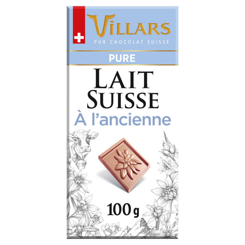 Villars Chocolat Tablette lait pur 100g Villars Chocolat Tablette lait pur 100g
