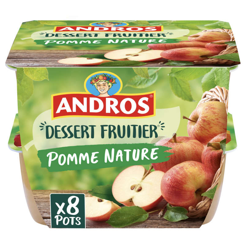 Andros Compote Pomme Nature 8x100g Andros Compote Pomme Nature 8x100g