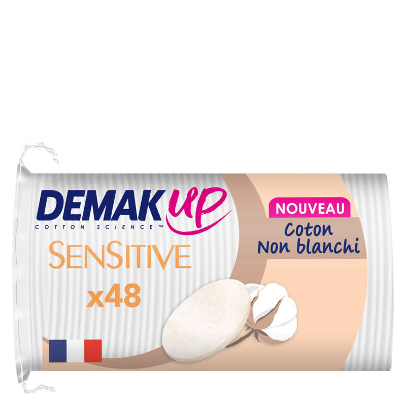 Demak'Up Sensitive Oval Makeup Remover Cotton Pads X48