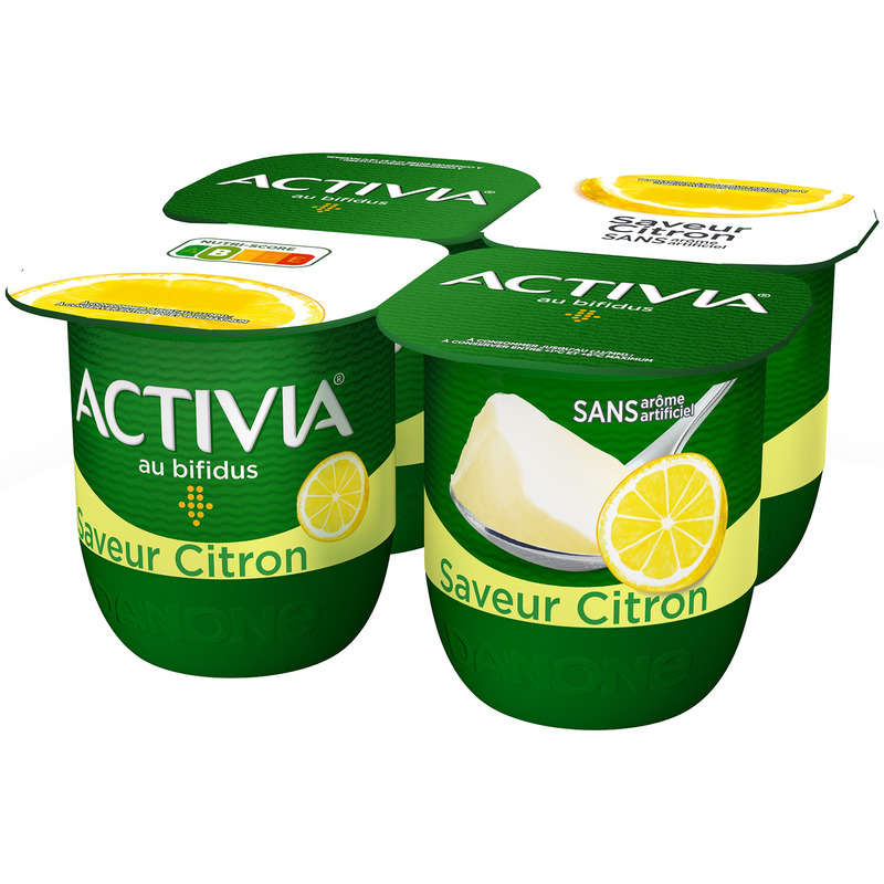 Activia Lemon Bifidus Yogurt 4X125G