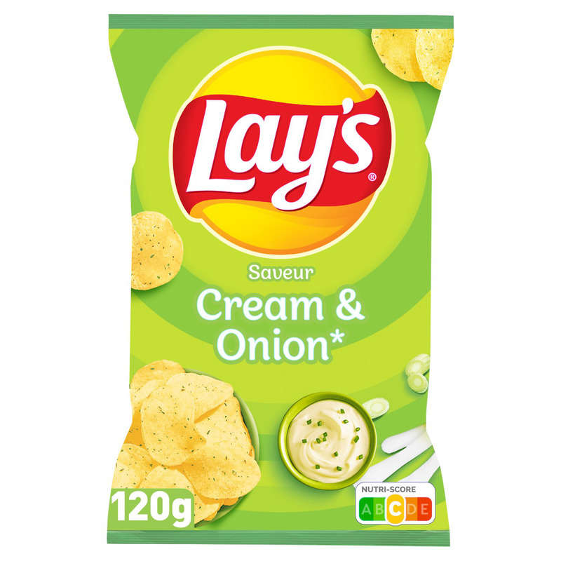 Lay's Chips Saveur Cream & Onion 120g Lay's Chips Saveur Cream & Onion 120g