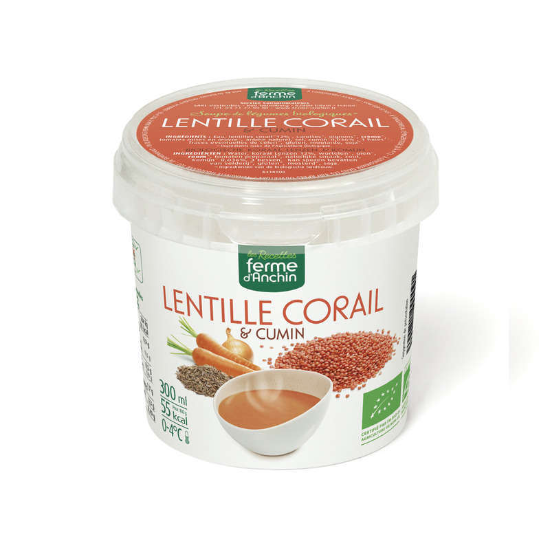 Ferme d'Anchin Organic Coral Lentil and Cumin Soup 30cl