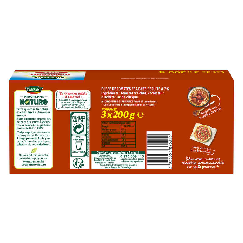 Panzani Natural Tomacouli Sauce 3 X 200G