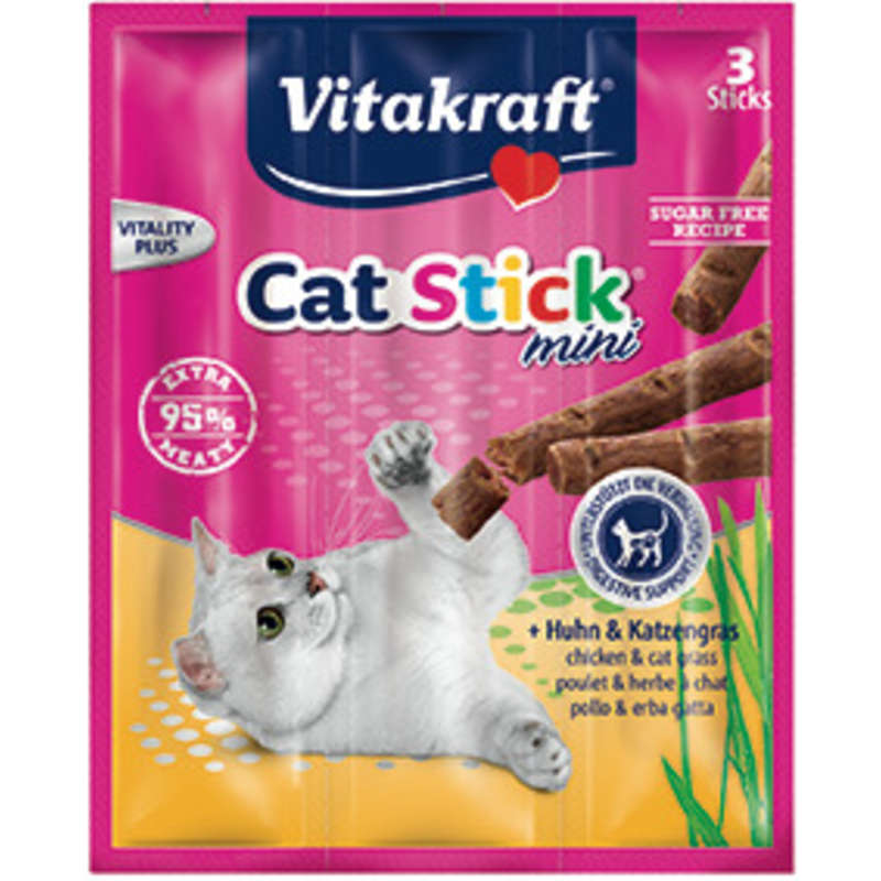 Vitakraft Sticks Chicken and Catnip - Cat Stick Mini 3 x 18G