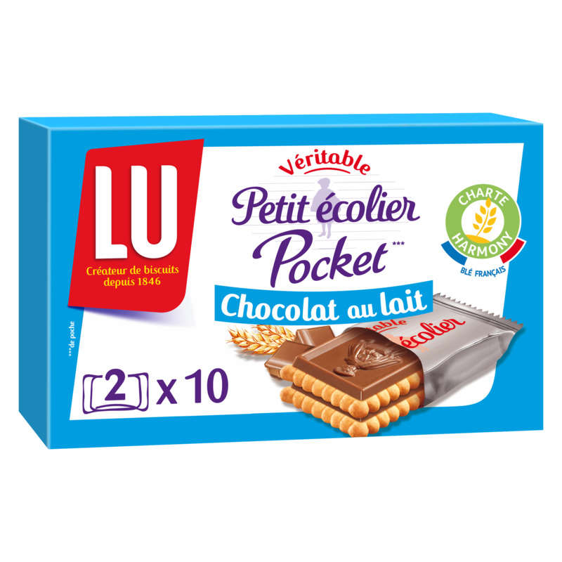 Lu Petit Ecolier Petit Beurre Biscuits nappés au Chocolat au Lait 250g Lu Petit Ecolier Petit Beurre Biscuits nappés au Chocolat au Lait 250g