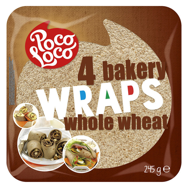 Poco Loco 4 Wraps au Blé Complet 245g Poco Loco 4 Wraps au Blé Complet 245g