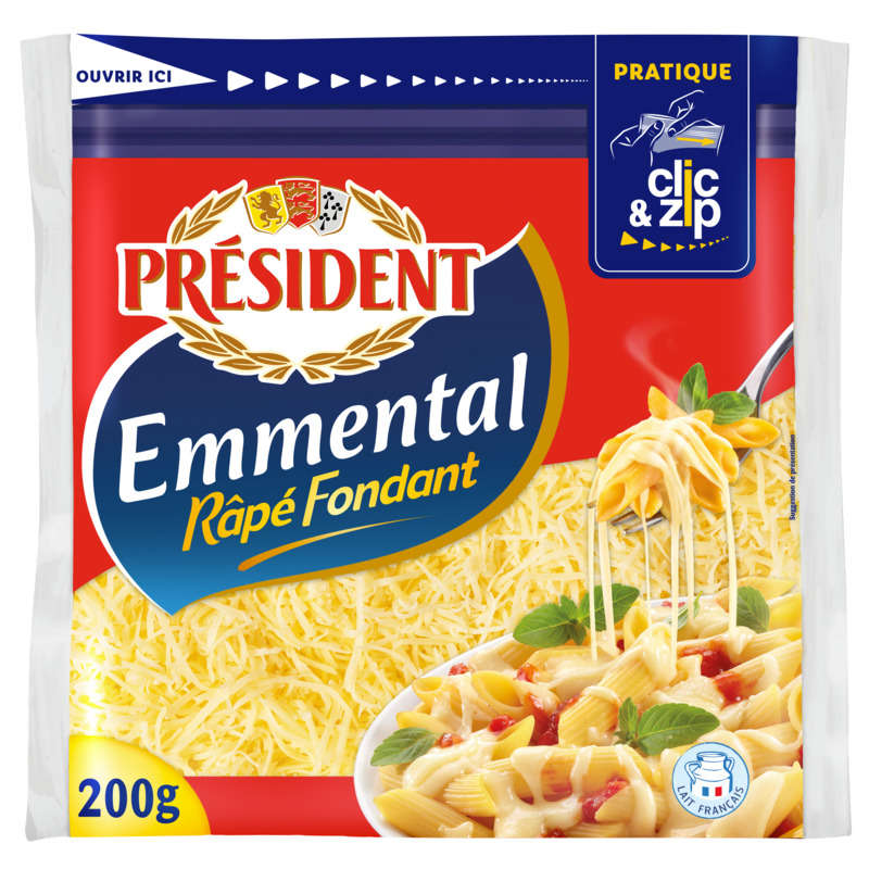 Président Emmental Râpé Fondant 200g Président Emmental Râpé Fondant 200g