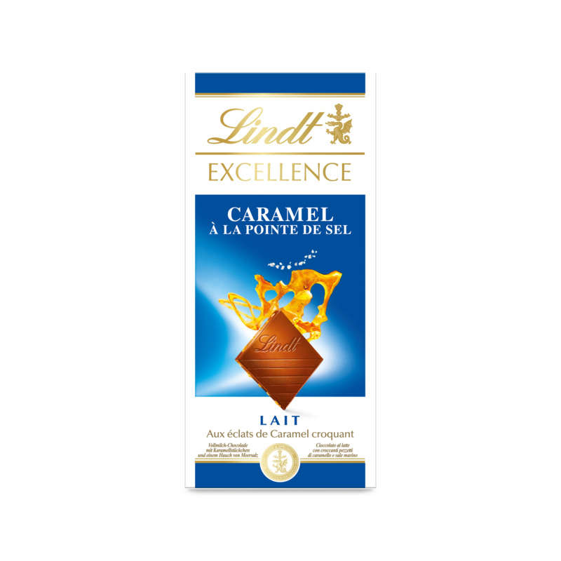 Lindt Excellence Tablette Chocolat Lait Caramel Fleur de Sel 100g Lindt Excellence Tablette Chocolat Lait Caramel Fleur de Sel 100g