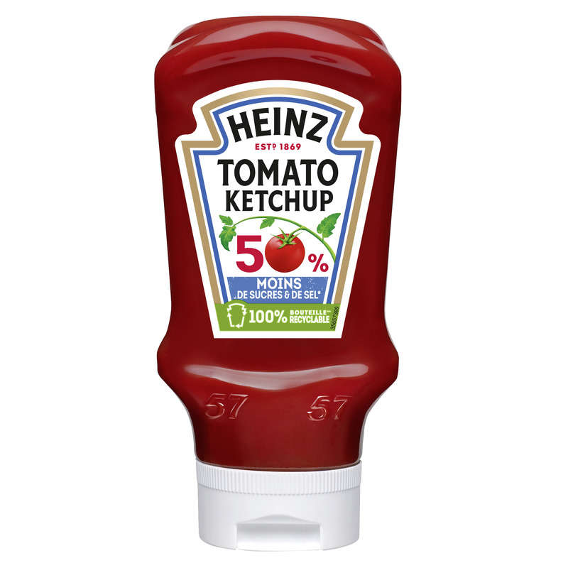 Heinz Tomato Ketchup 50% sucres et sel en moins 435g Heinz Tomato Ketchup 50% sucres et sel en moins 435g