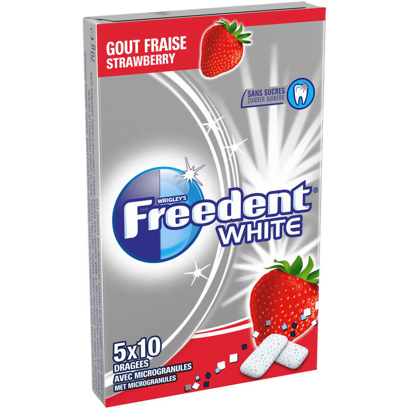 Freedent White Sugar Free Strawberry Chewing Gum 70g