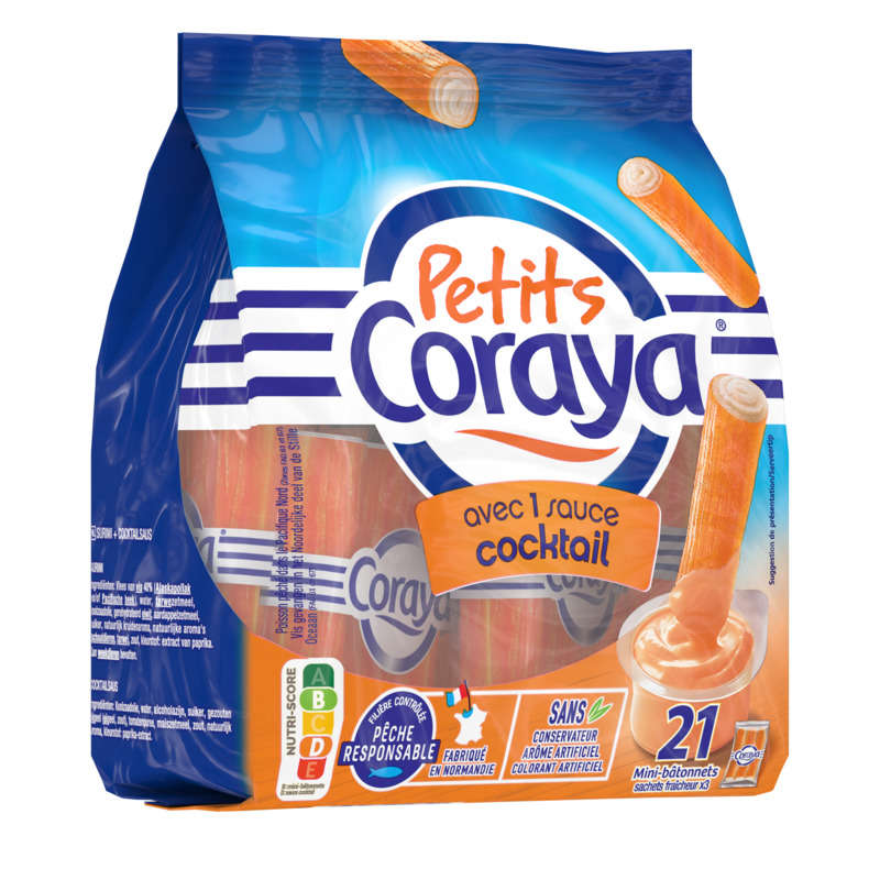 Coraya Mini Surimi Sticks + Cocktail Sauce X20 Coraya Mini Surimi Sticks + Cocktail Sauce X20