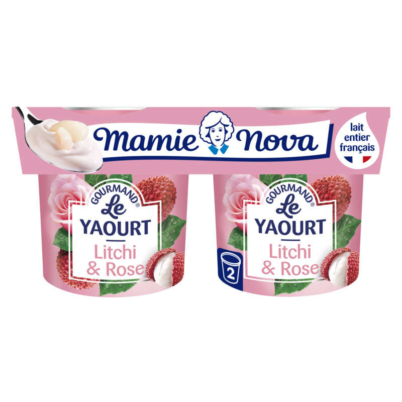 Mamie Nova Sweet Stirred Yogurt with Pink Lychee 2X150G