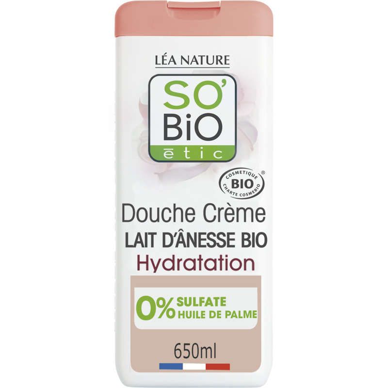 SO'BiO Étic Moisturizing Shower Cream with Organic Donkey Milk 650ml