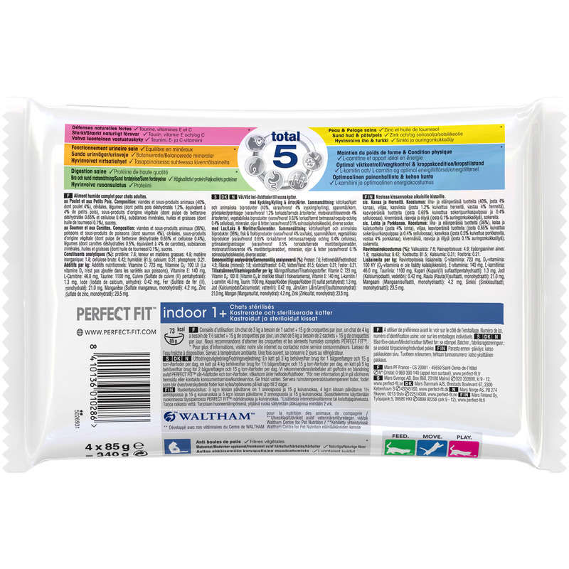 Perfect Fit Indoor Pate in Sauce Chicken Salmon Sterilized Indoor Cat 4X85G