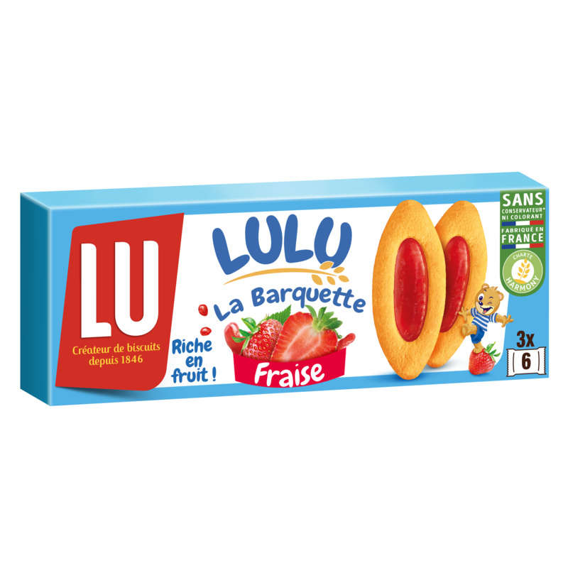 Lu Lulu La Barquette Biscuits Fraise 120g Lu Lulu La Barquette Biscuits Fraise 120g