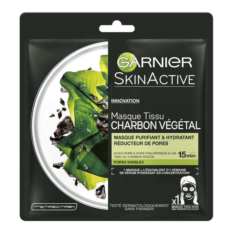 Garnier Masque Tissu Charbon Végétal x1 Garnier Masque Tissu Charbon Végétal x1