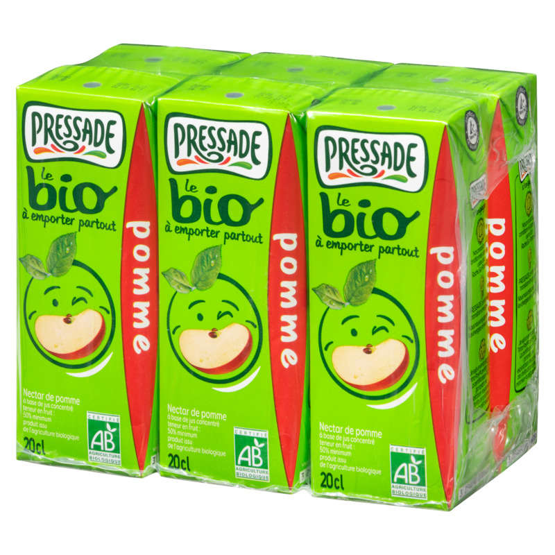 Organic apple nectar pressade, pack of 6x20cl