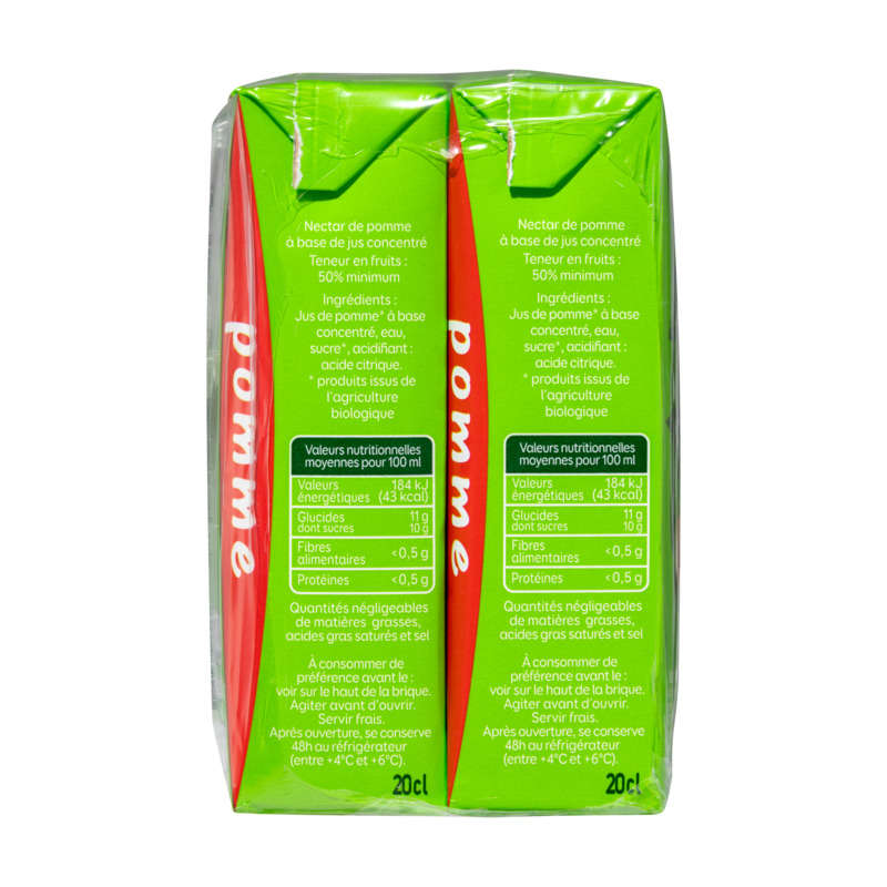 Organic apple nectar pressade, pack of 6x20cl