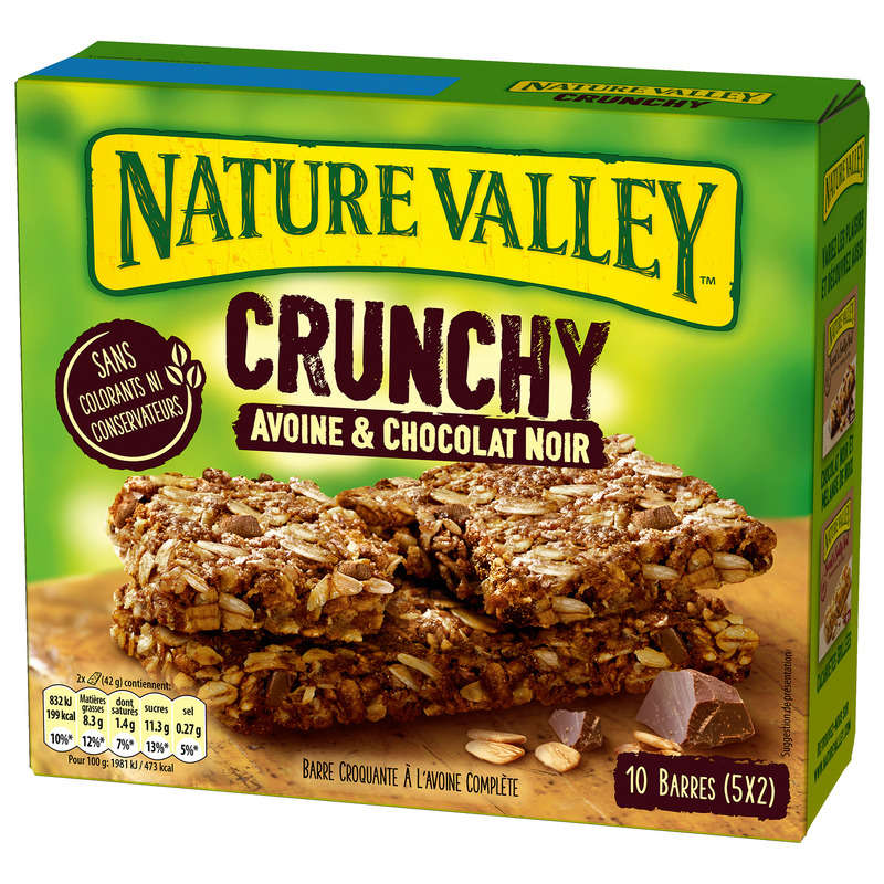 Nature Valley Barre de Céréales Crunchy Avoine & Chocolat - 5x42g Nature Valley Barre de Céréales Crunchy Avoine & Chocolat - 5x42g