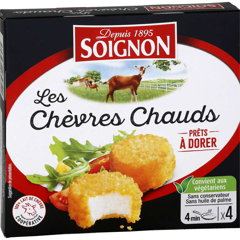 Soignon Chèvre Chaud prêt à dorer 4x25g Soignon Chèvre Chaud prêt à dorer 4x25g