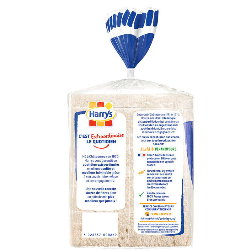 Harry's Plain Crustless Sandwich Bread 500G