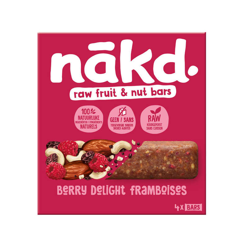 Nakd Raspberry Cashew Bars 4x35g Nakd Raspberry Cashew Bars 4x35g