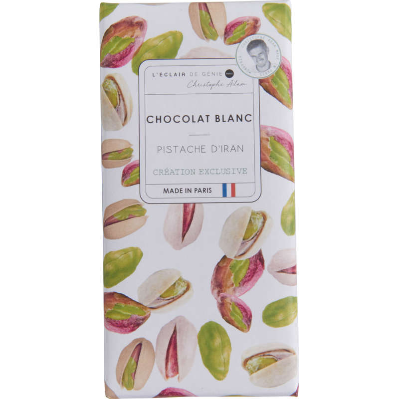 L'Eclair De Génie White Chocolate with Iranian Pistachio Praline 90G L'Eclair De Génie White Chocolate with Iranian Pistachio Praline 90G
