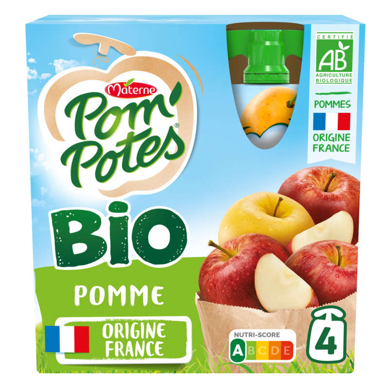 Pom'Potes Bio Pomme Golden 4X90G Pom'Potes Bio Pomme Golden 4X90G