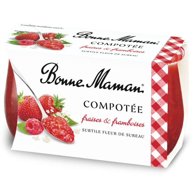 Bonne Maman strawberry and raspberry compote 2x130g