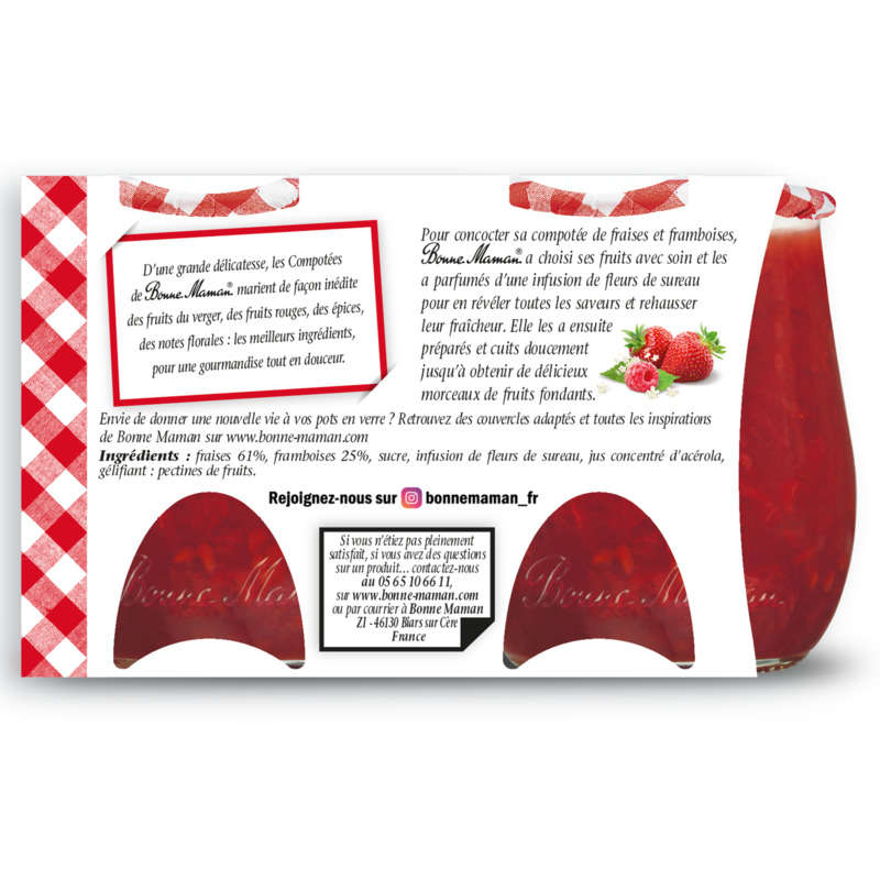 Bonne Maman strawberry and raspberry compote 2x130g