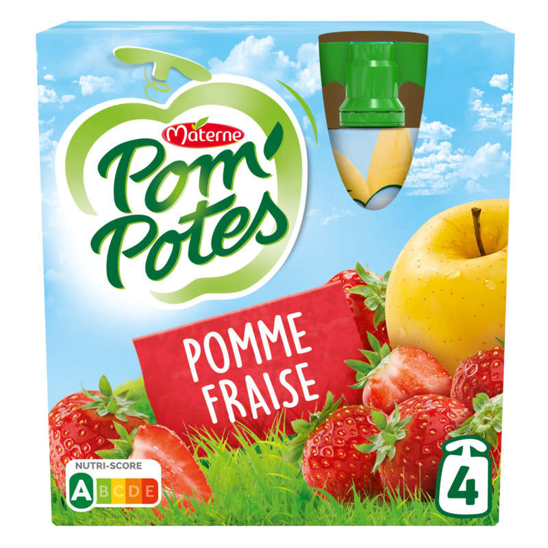 Pom'potes Pomme Fraise 4x90g Pom'potes Pomme Fraise 4x90g